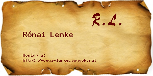 Rónai Lenke névjegykártya